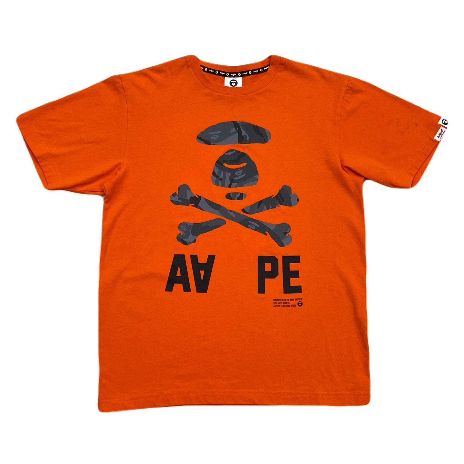 Aape A Bathing Ape Bape Skull & Crossbones Orange T-Shirt Men's
