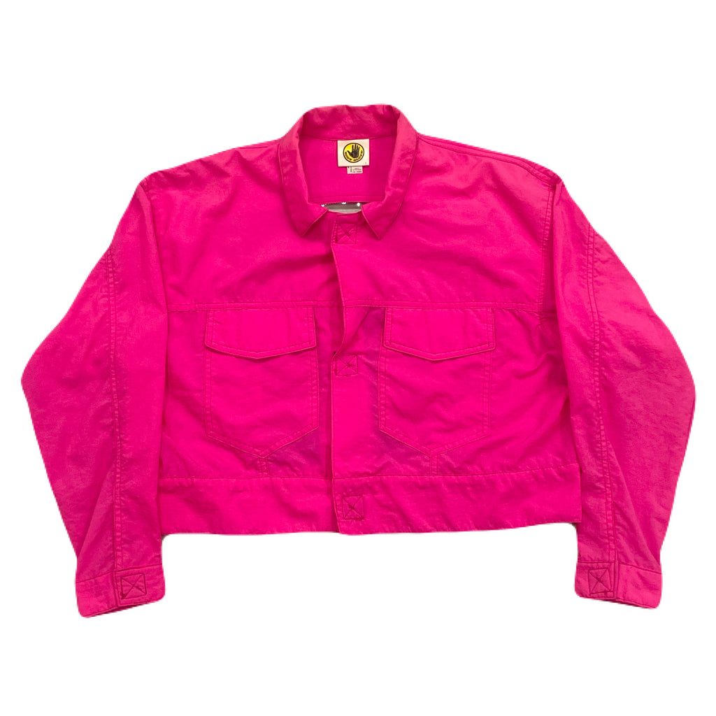 Vintage Body Glove Transparent Clear Back Neon Pink Jacket Women’s Medium