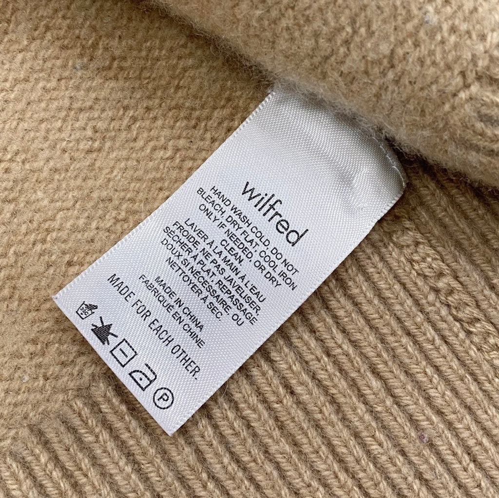 Aritzia Wilfred 100% Cashmere Parco Knit Sweater Cardigan Women’s Small (Fits XS)