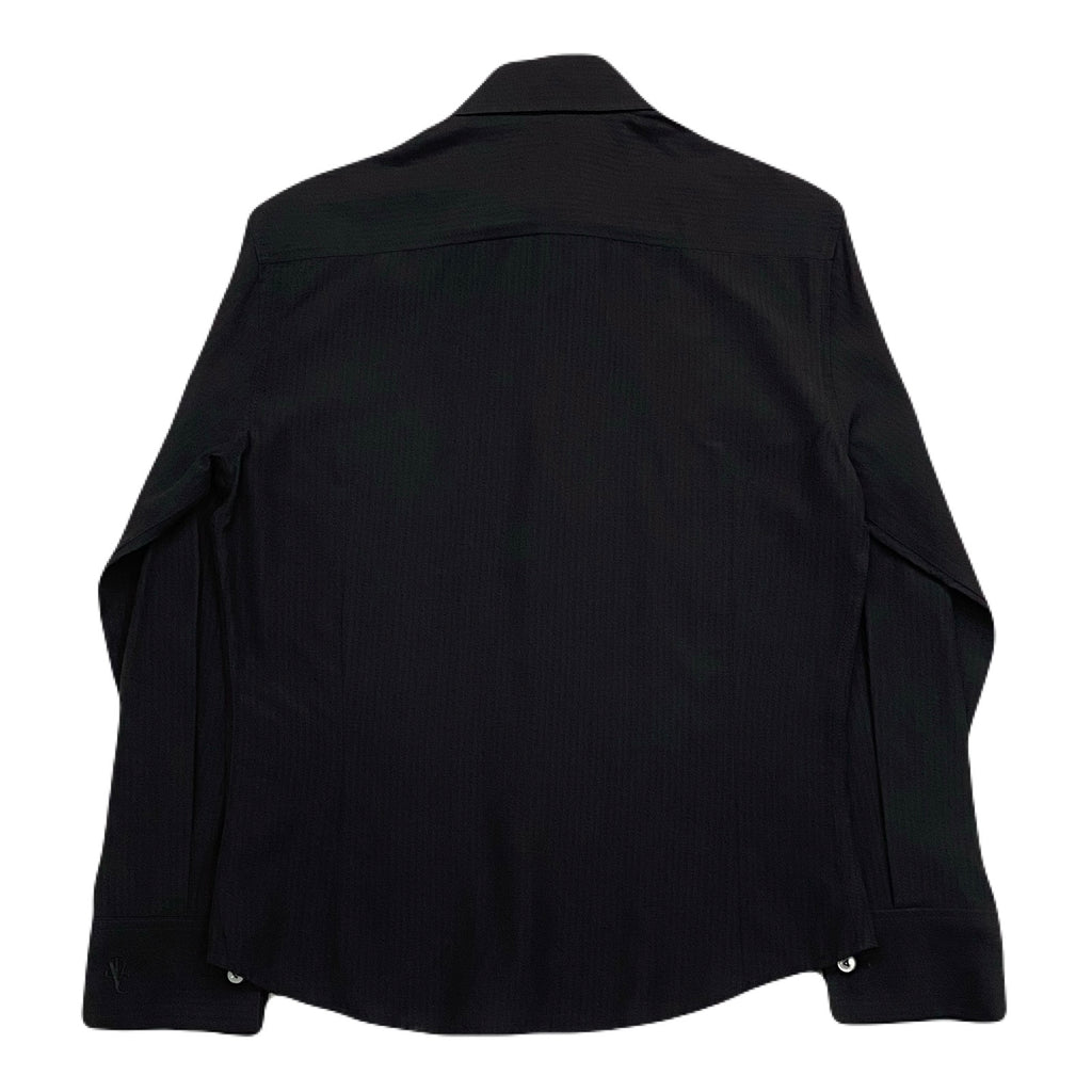 Vintage Versace Jeans Couture Black Rayon-Viscose Button Up Shirt Men’s Medium