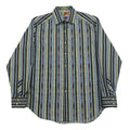 Robert Graham Striped Multicolor Flip Cuff Embroidered Mosaic Trim Button Up Shirt Men’s Medium