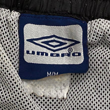Load image into Gallery viewer, Vintage Umbro Black Checkered Nylon Soccer Shorts Medium
