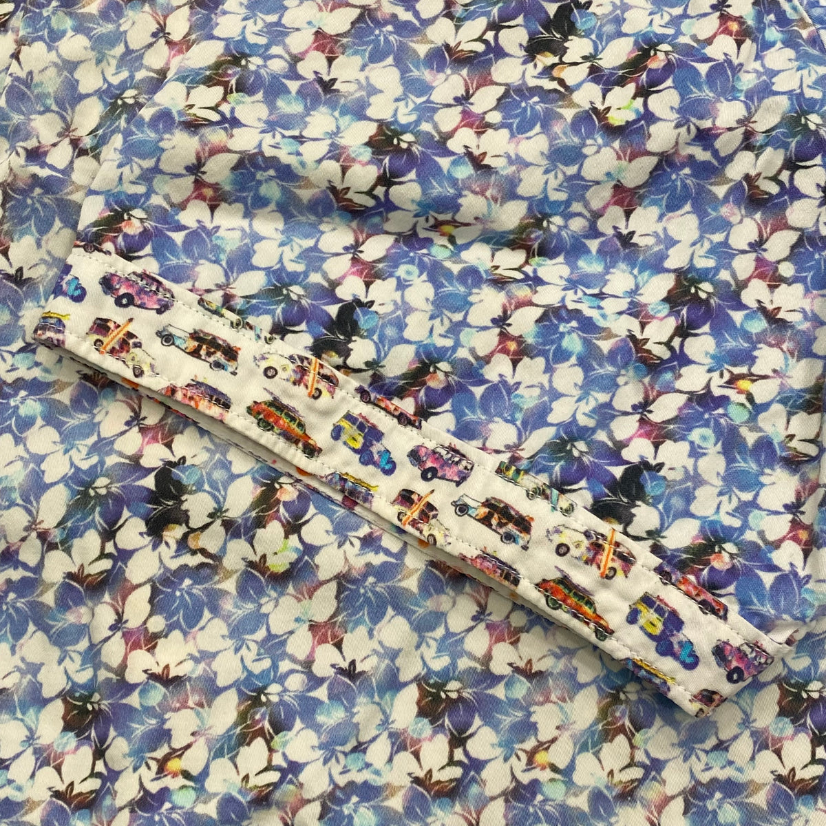 Robert Graham Floral VW Bus Polka Dot Flip Cuff Button Up Shirt Men’s Medium