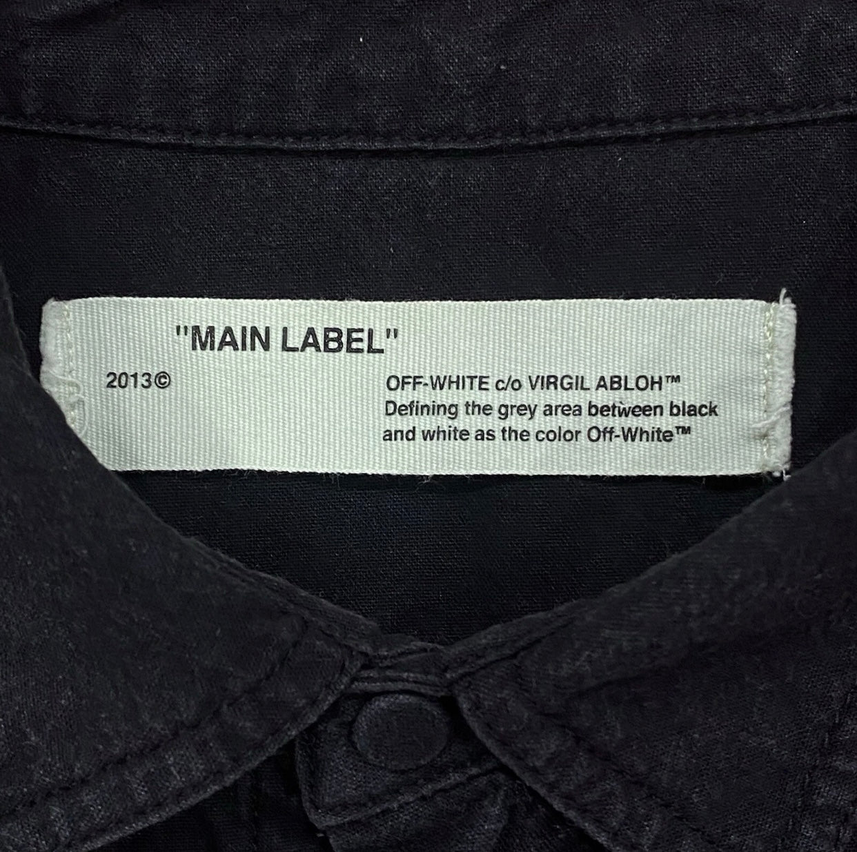 Off-White c/o Virgil Abloh 2013 Ferns 23 Mirror Black Button Up Shirt Men’s Small