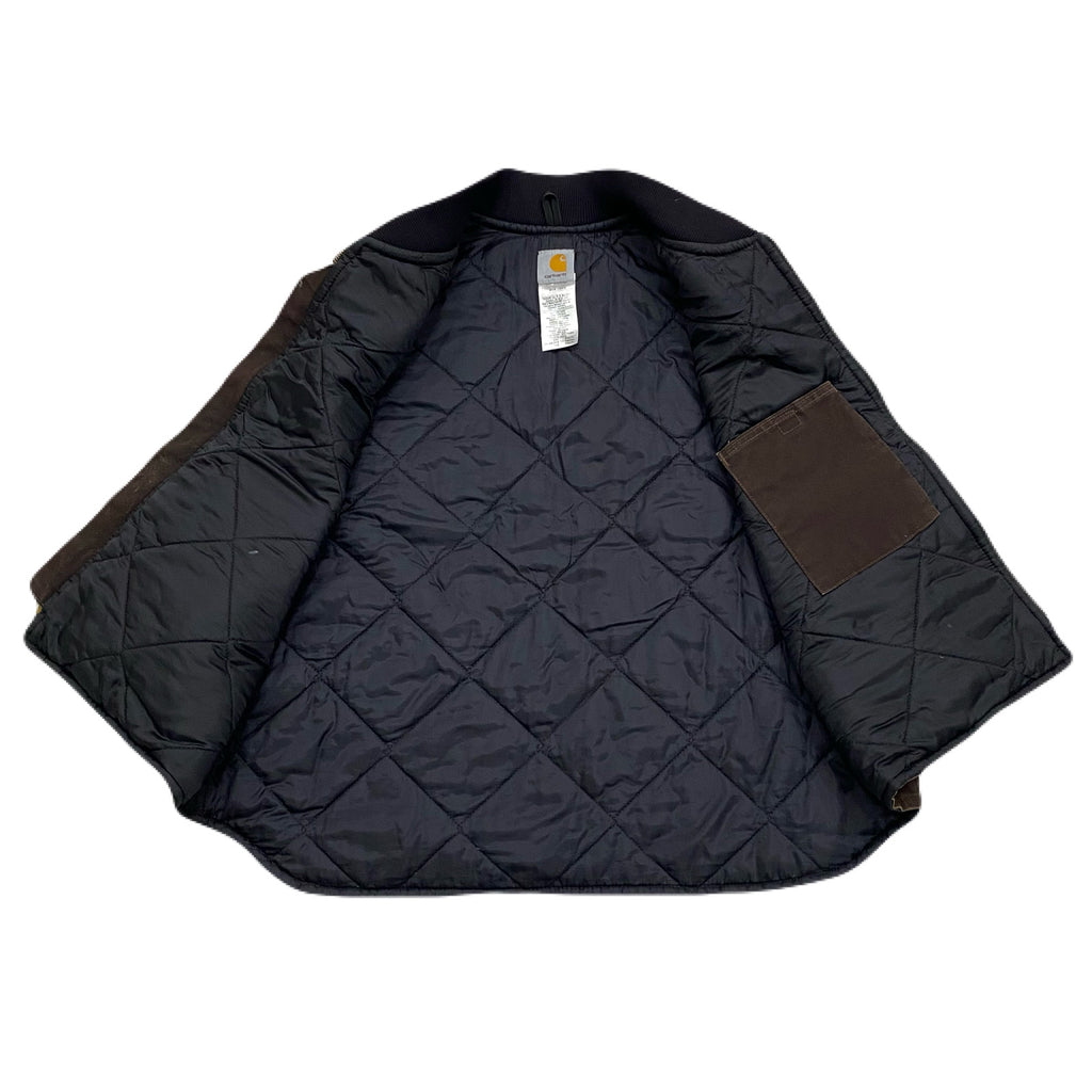 Vintage Carhartt Quilted Lined V02 DKB Dark Brown Canvas Vest Men’s 2XL