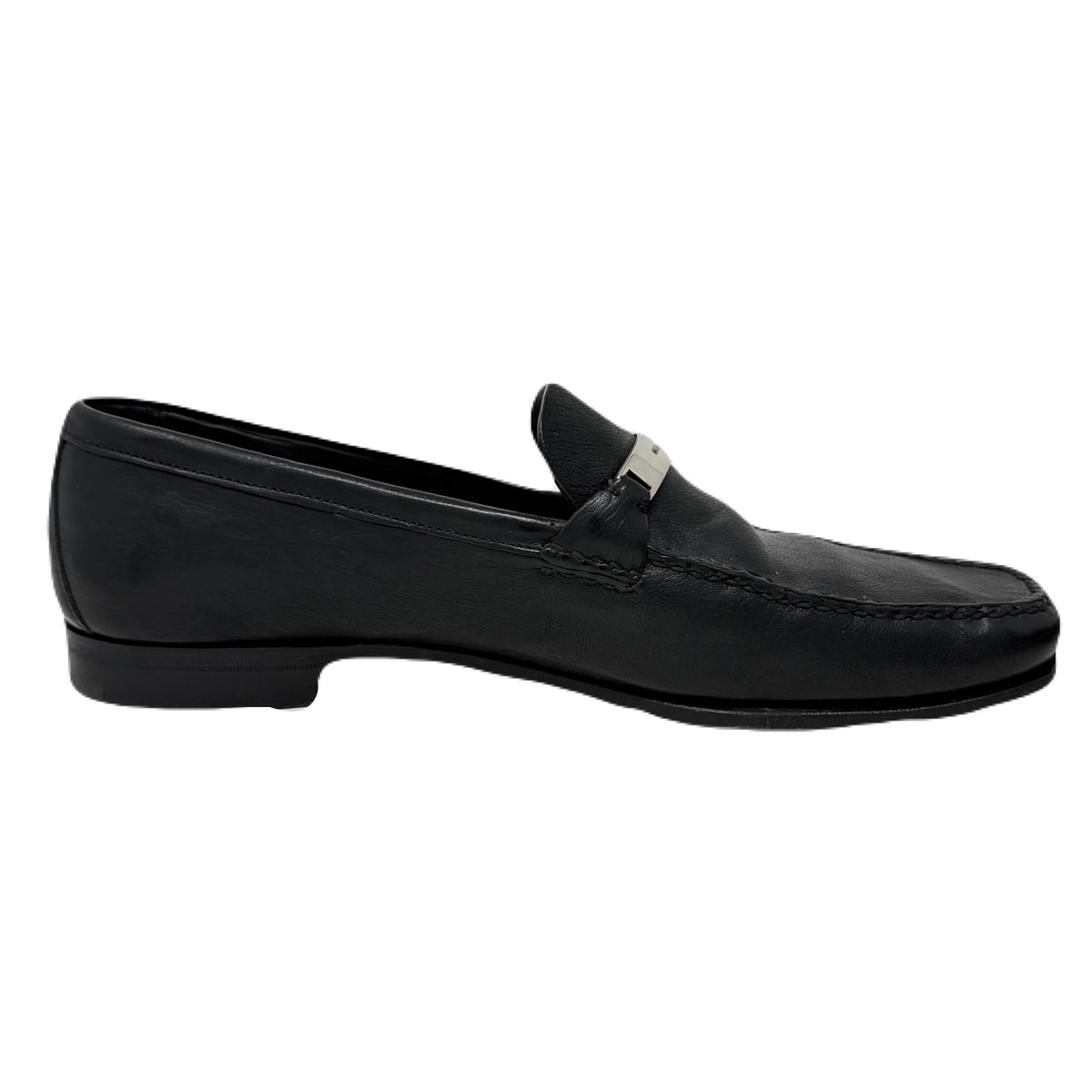 Prada Nero 2D 2121 Black Grain Calf Leather Slip-On Dress Shoes Men’s 9.5 US