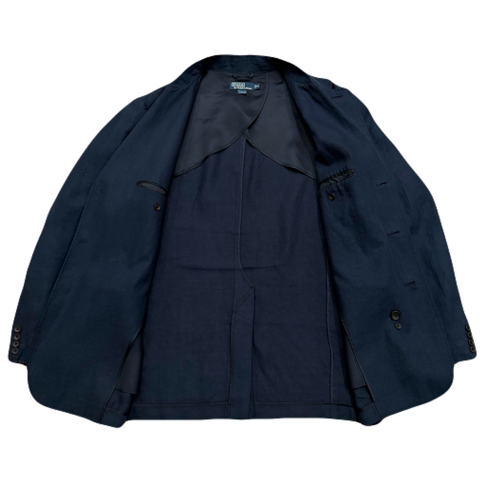 Vintage Polo Ralph Lauren Navy 100% Linen 3 Button Unstructured Blazer Sport Coat Men’s XL