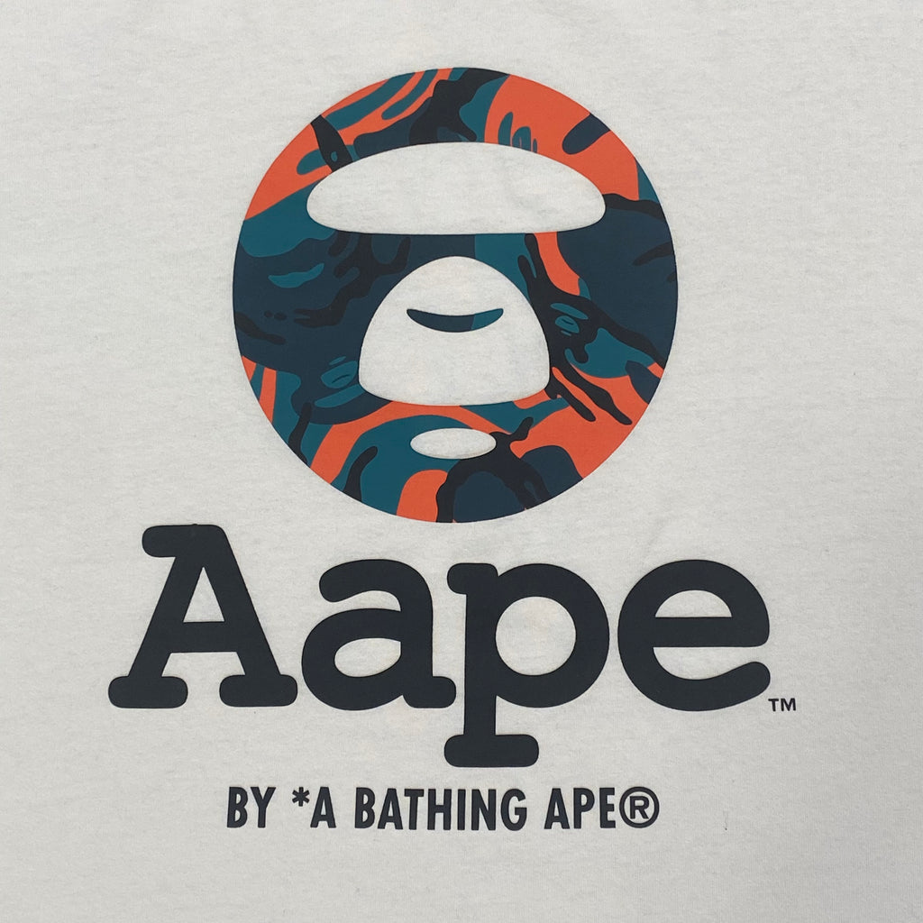 Aape By A Bathing Ape Bape Camo Logo Big Head White T-Shirt Men’s Large