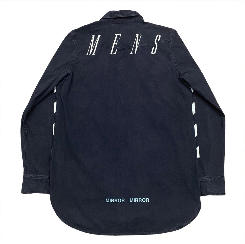 Off-White c/o Virgil Abloh 2013 Ferns 23 Mirror Black Button Up Shirt Men’s Small