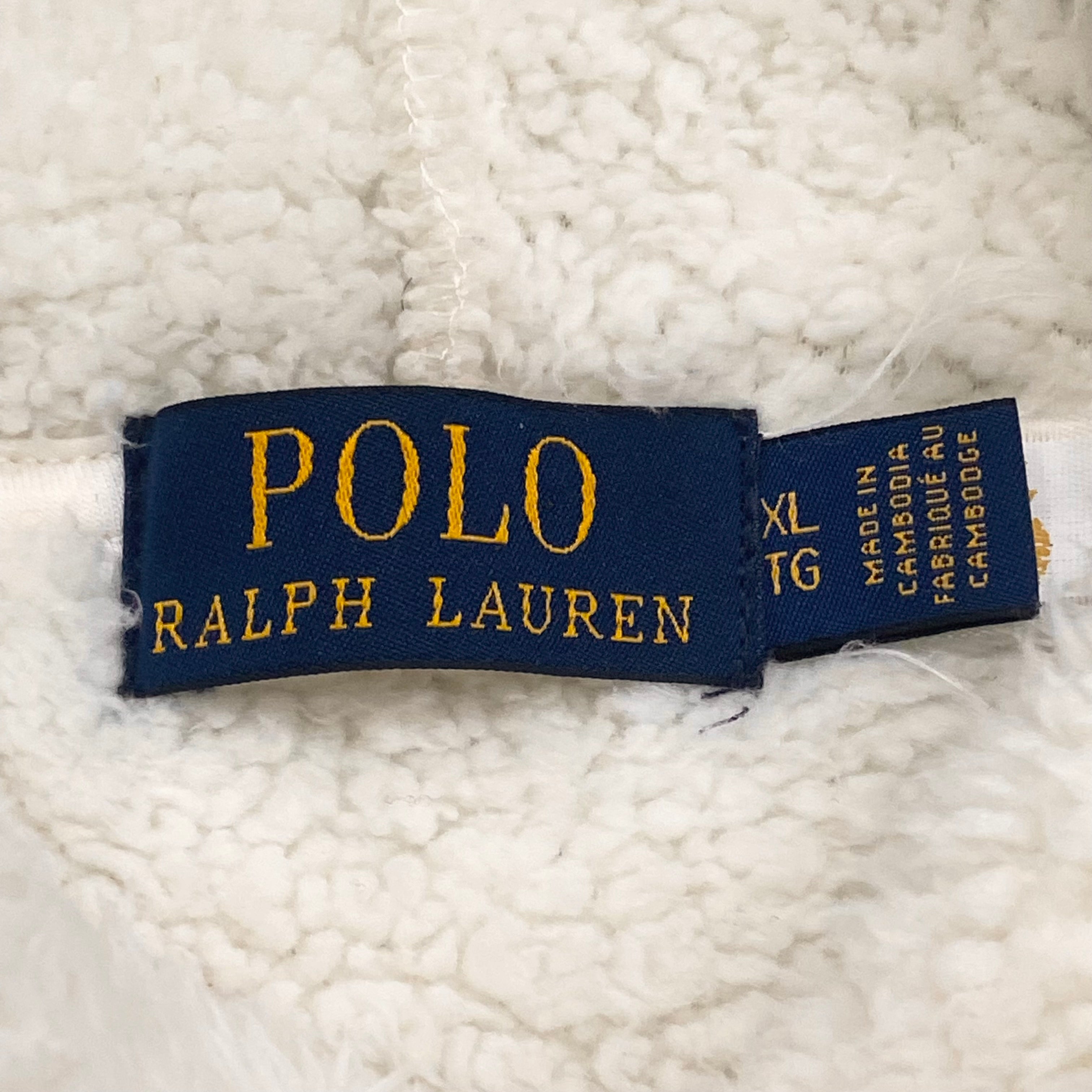 Polo Ralph Lauren Pile Fleece White Ivory Hoodie Men’s XL