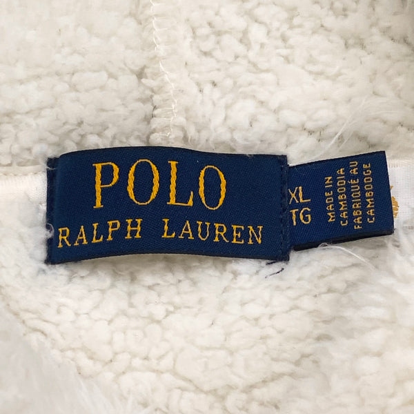 Polo Ralph Lauren Pile Fleece White Ivory Hoodie Men’s XL