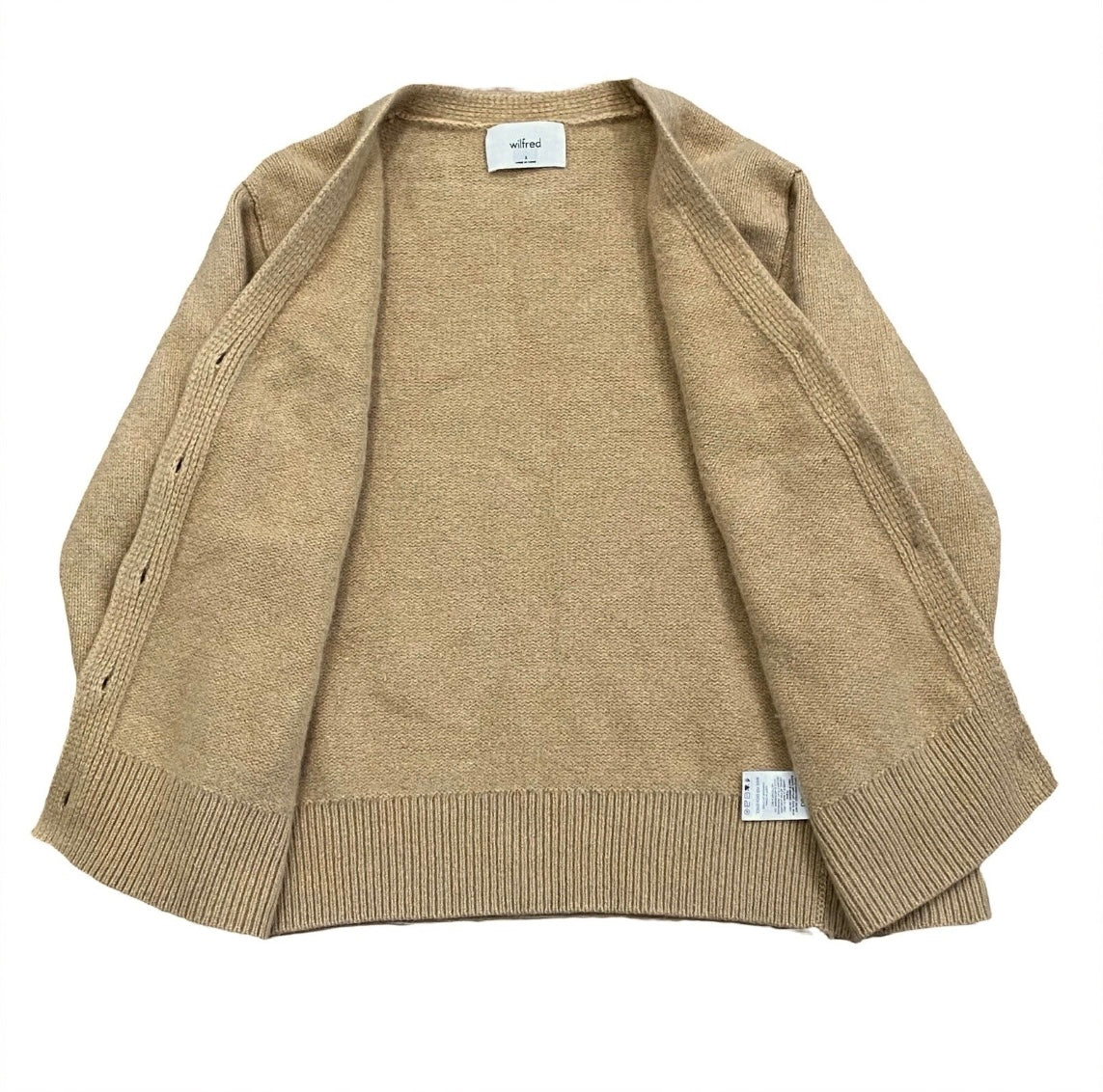 Aritzia Wilfred 100% Cashmere Parco Knit Sweater Cardigan Women’s Small (Fits XS)