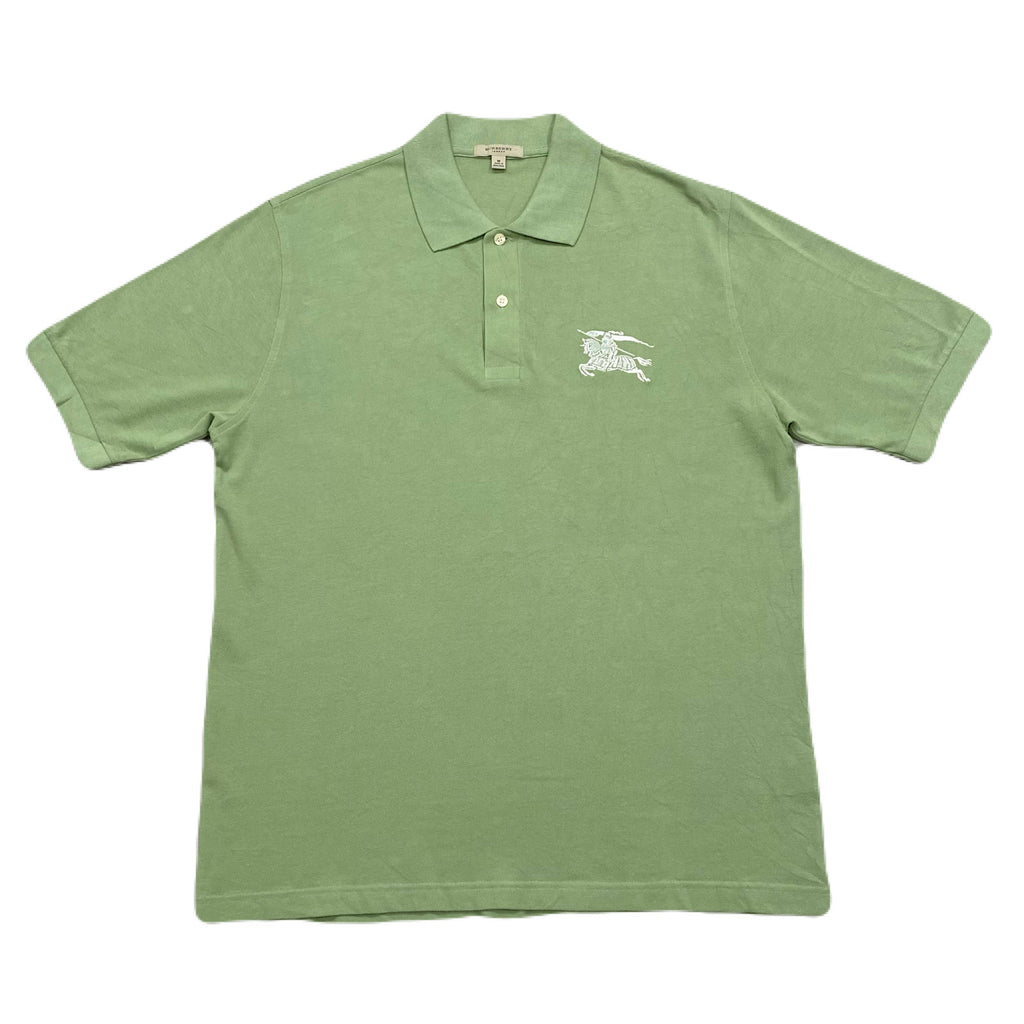 Burberry London Big Chest Logo Embroidered Green Cotton Polo Shirt Men’s Medium