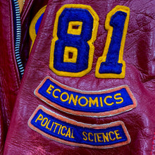 Load image into Gallery viewer, Vintage 1981 Queen’s University Economics &amp; Political Science Letterman Leather Varsity Bomber Jacket Men’s 38
