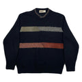 Vintage Tundra Pure Virgin Wool & Suede Knit Sweater Men’s XL