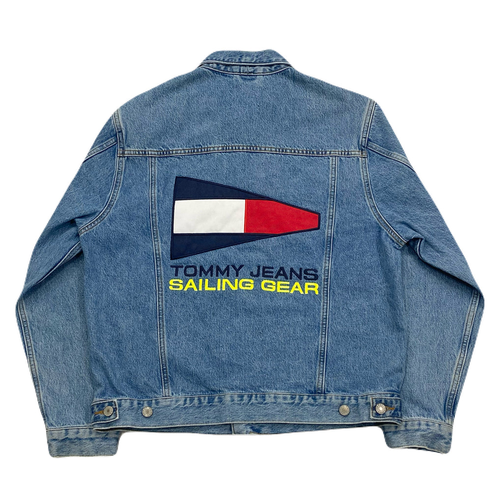 Vintage Tommy Hilfiger Tommy Jeans Sailing Gear Denim Trucker Jacket Men’s Small