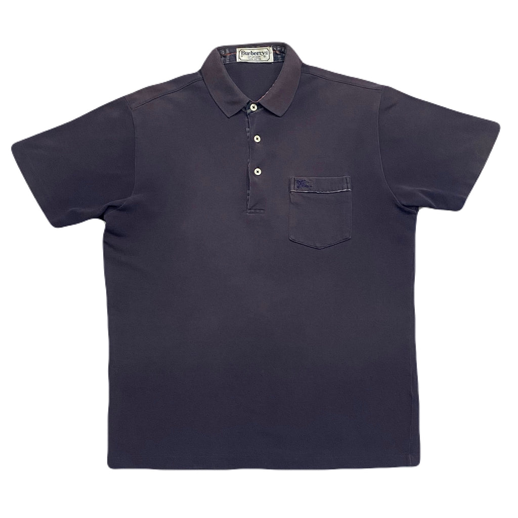 Vintage Burberrys Of London Blue Gray Faded Pocket Polo Shirt Men’s Medium