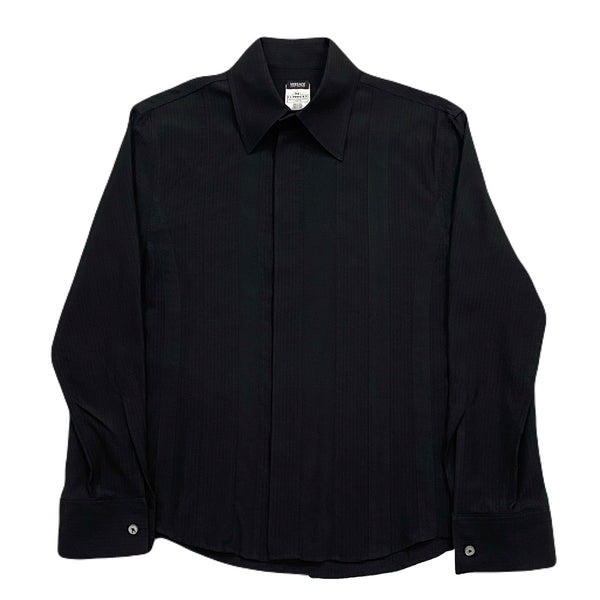 Vintage Versace Jeans Couture Black Rayon-Viscose Button Up Shirt Men’s Medium