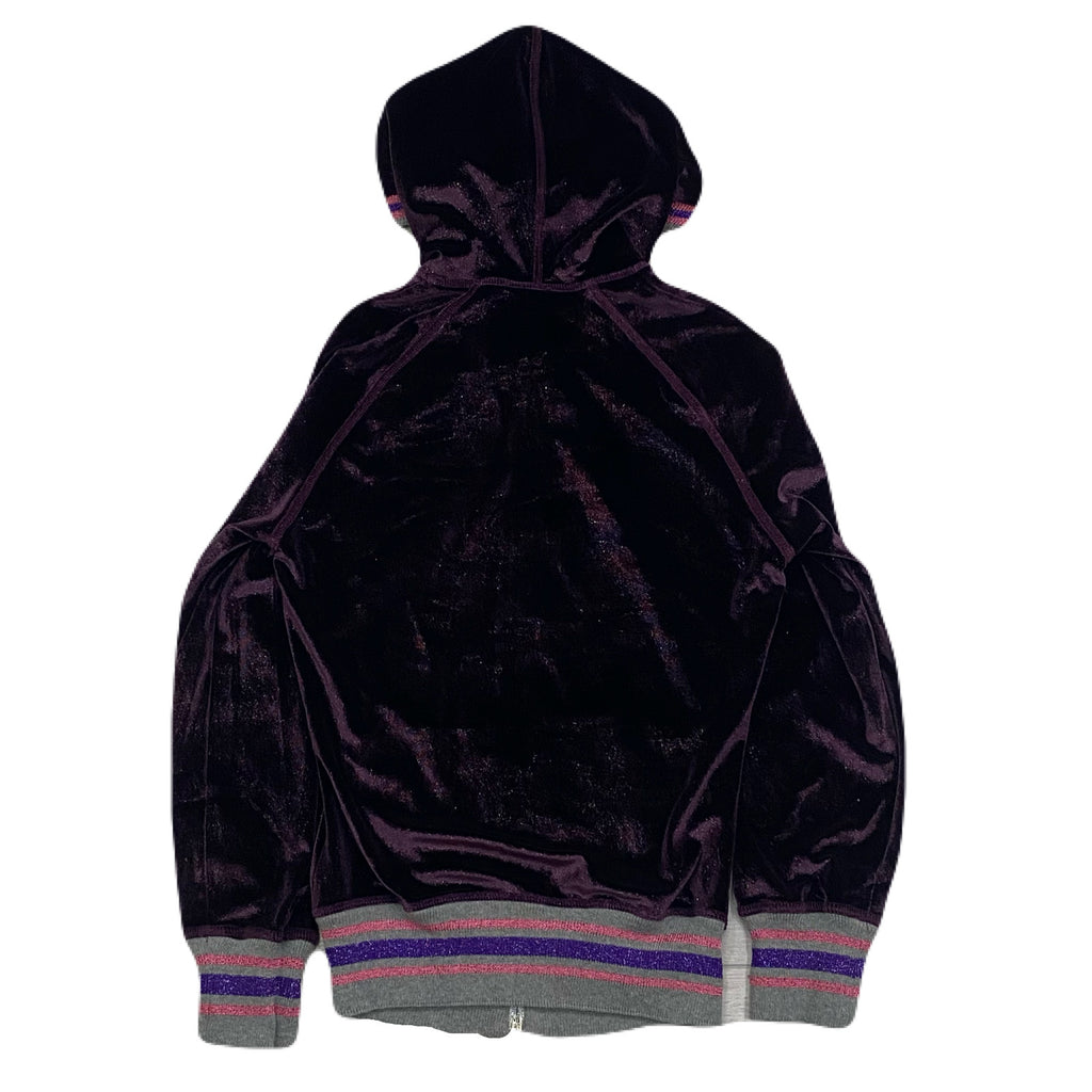 Dolce & Gabbana Velour Glitter Stretch Zip Up Sweatshirt Hoodie Women’s 24/38