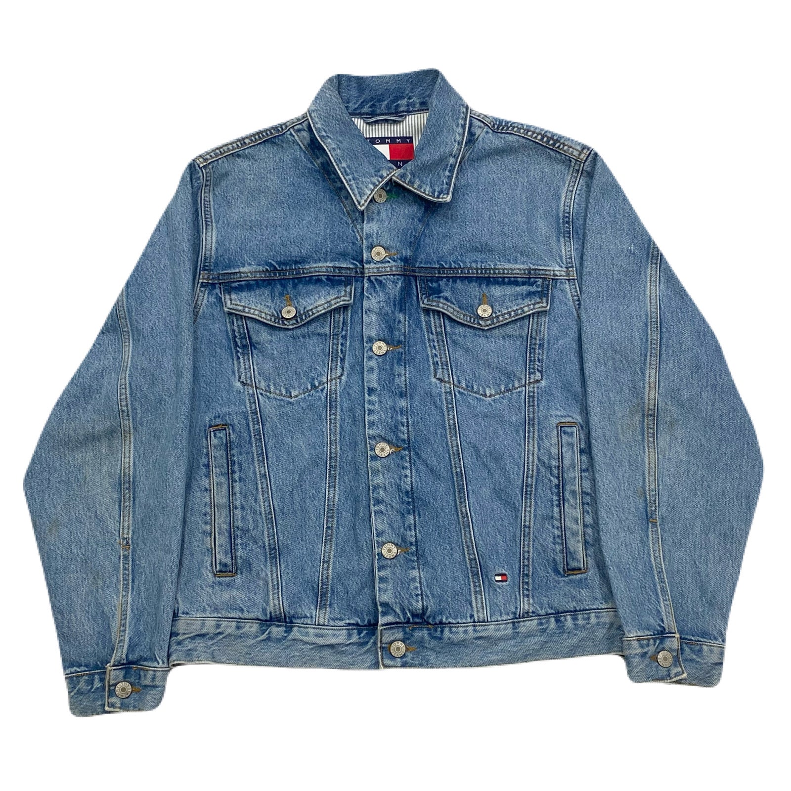 Vintage Tommy Hilfiger Tommy Jeans Sailing Gear Denim Trucker Jacket Men’s Small