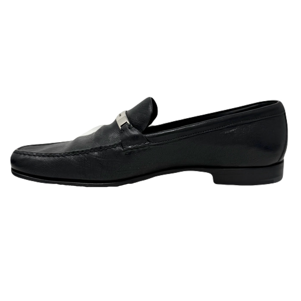 Prada Nero 2D 2121 Black Grain Calf Leather Slip-On Dress Shoes Men’s 9.5 US