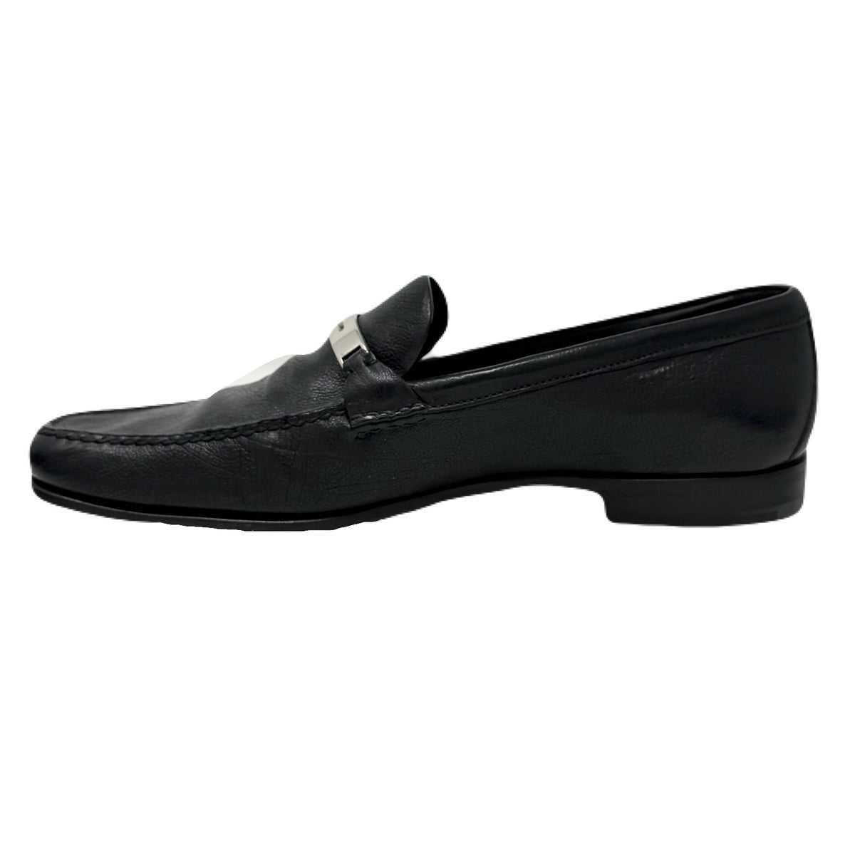 Prada Nero 2D 2121 Black Grain Calf Leather Slip-On Dress Shoes Men’s 9.5 US