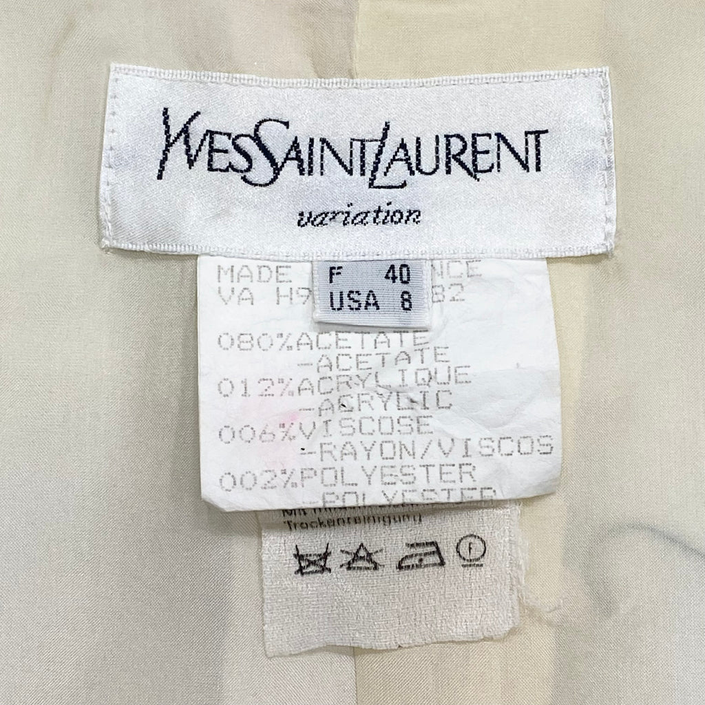 Vintage Yves Saint Laurent Variation Jacquard Paisley Jewelled Floral 5 Button Blazer Women’s 8 (40 F)