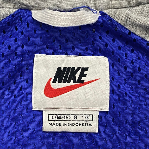 Vintage Nike White Tag Blue Hooded Lined Windbreaker Jacket Youth Large (14-16)