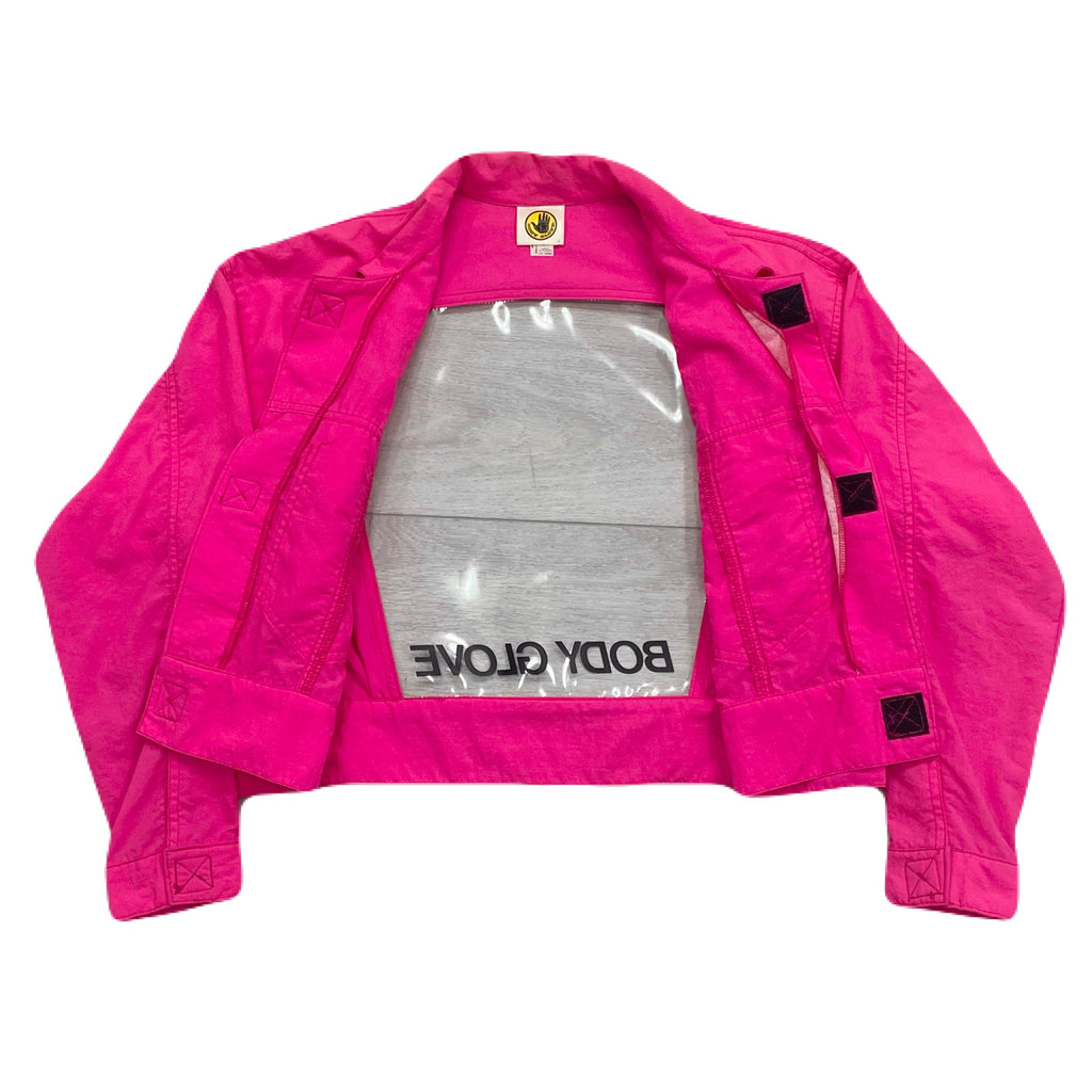 Vintage Body Glove Transparent Clear Back Neon Pink Jacket Women’s Medium