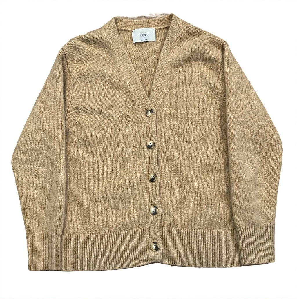 Aritzia Wilfred 100% Cashmere Parco Knit Sweater Cardigan Women’s Small (Fits XS)