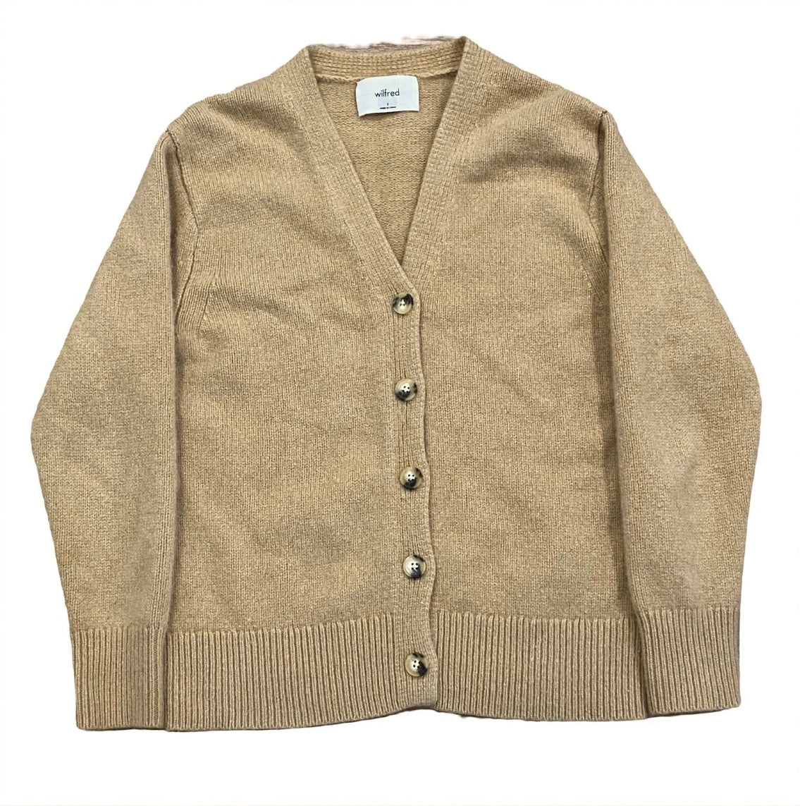 Aritzia Wilfred 100% Cashmere Parco Knit Sweater Cardigan Women’s Small (Fits XS)