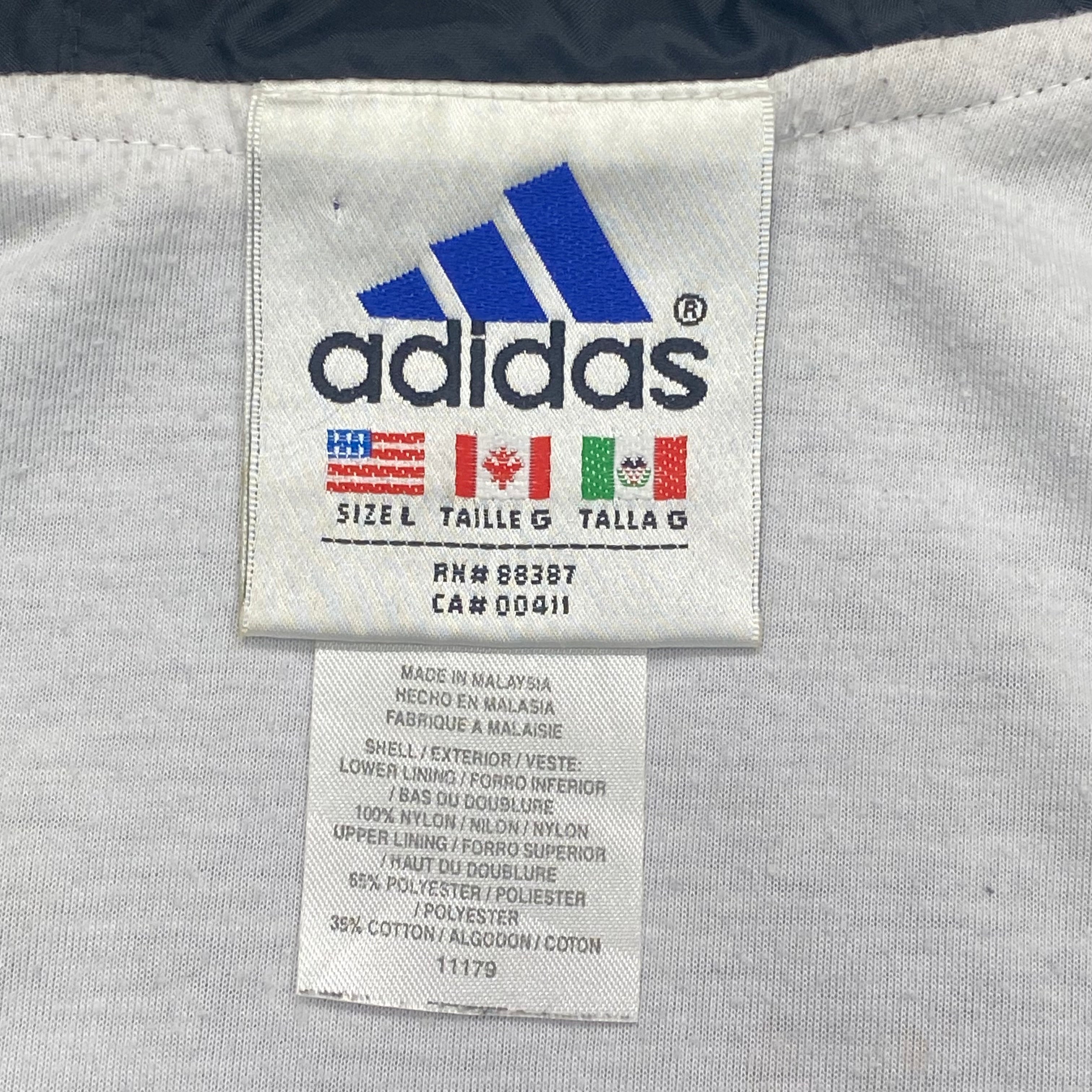 Vintage Adidas Colorblock Red Black White Hooded Windbreaker Jacket Men’s Large