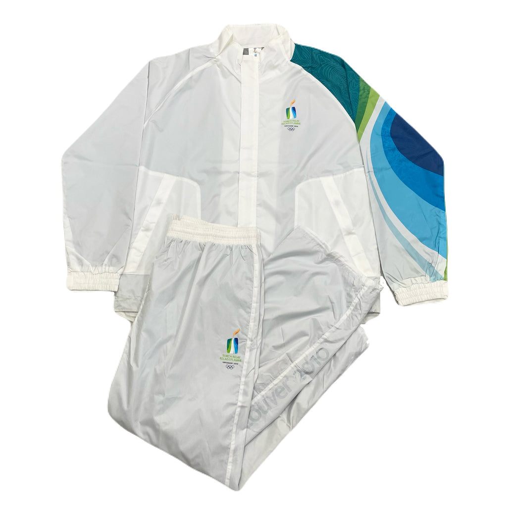 Vancouver 2010 Olympics HBC Torch Relay Windbreaker Jacket & Pants Set Men’s XL (NWOT)