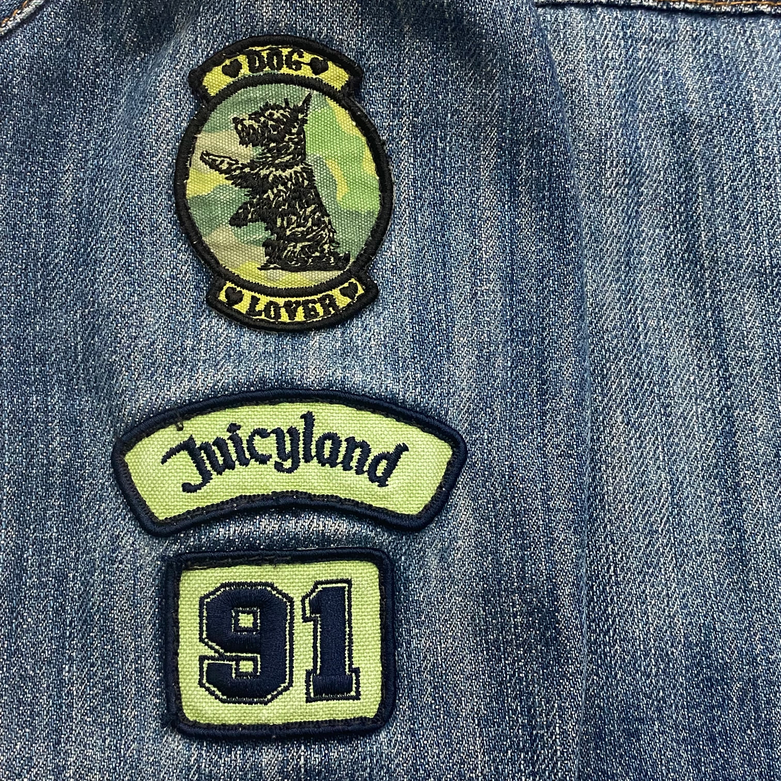 Vintage Juicy Couture Y2K Dog Lover 91 Juicyland Patch Denim Jean Jacket Women’s P