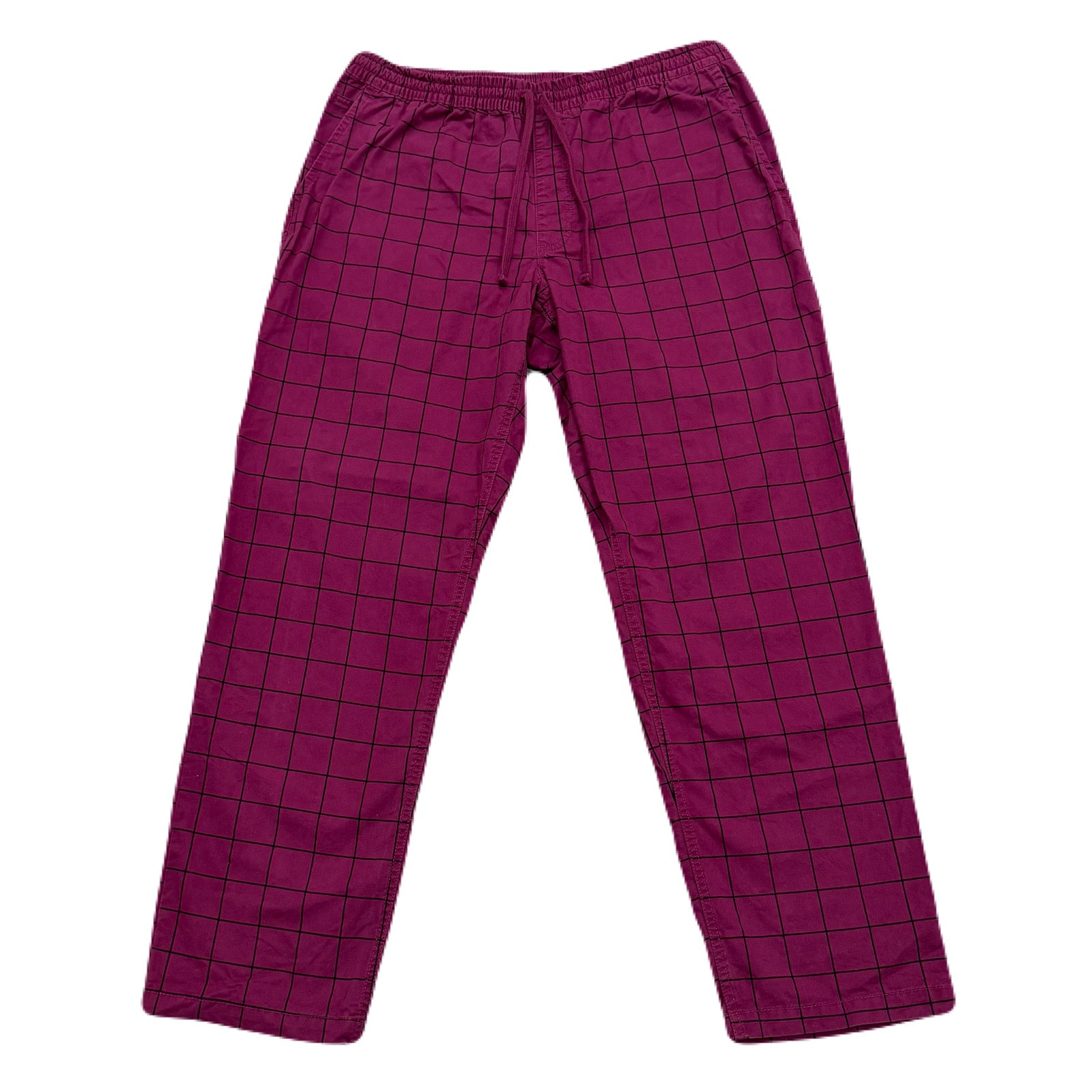VANS Range Elastic Loose Tapered Fit Grid Windowpane Purple Chino Pants Men’s XL