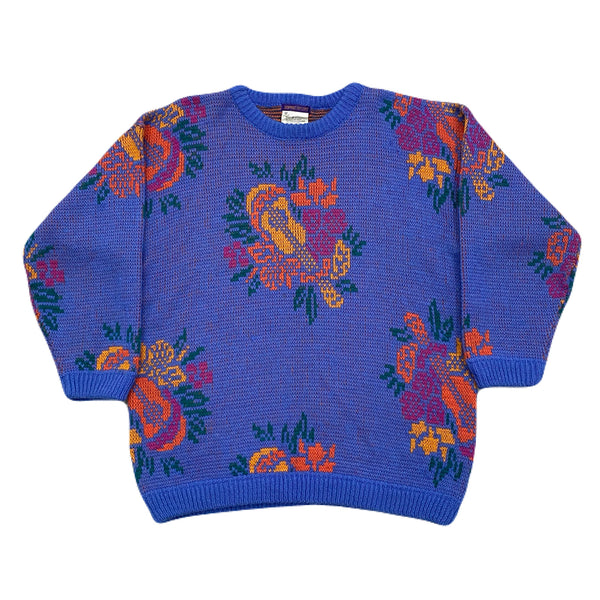 Vintage 80’s Esprit Sport Colorful Floral Sweater Women’s Medium
