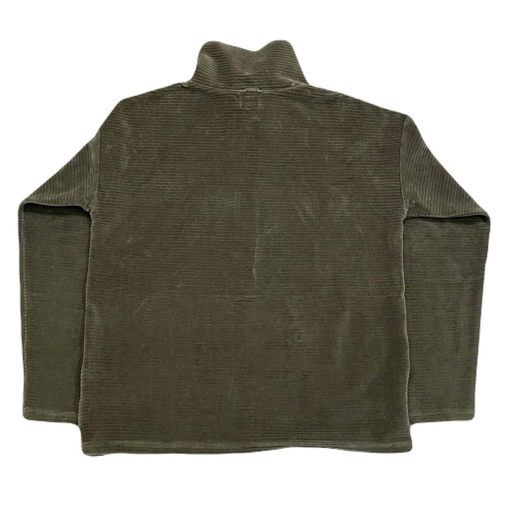 LL Bean Soft Stretch Green Corduroy Half Zip Pullover Sweatshirt Women’s Small