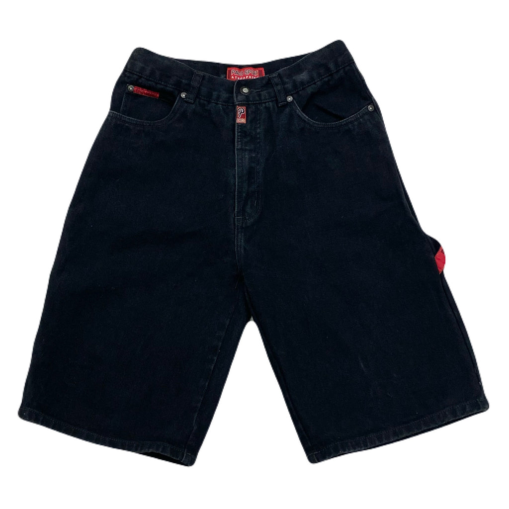 Vintage Y2K Paco Sport Black Denim Baggy Grunge Skater Carpenter Shorts Boys 14