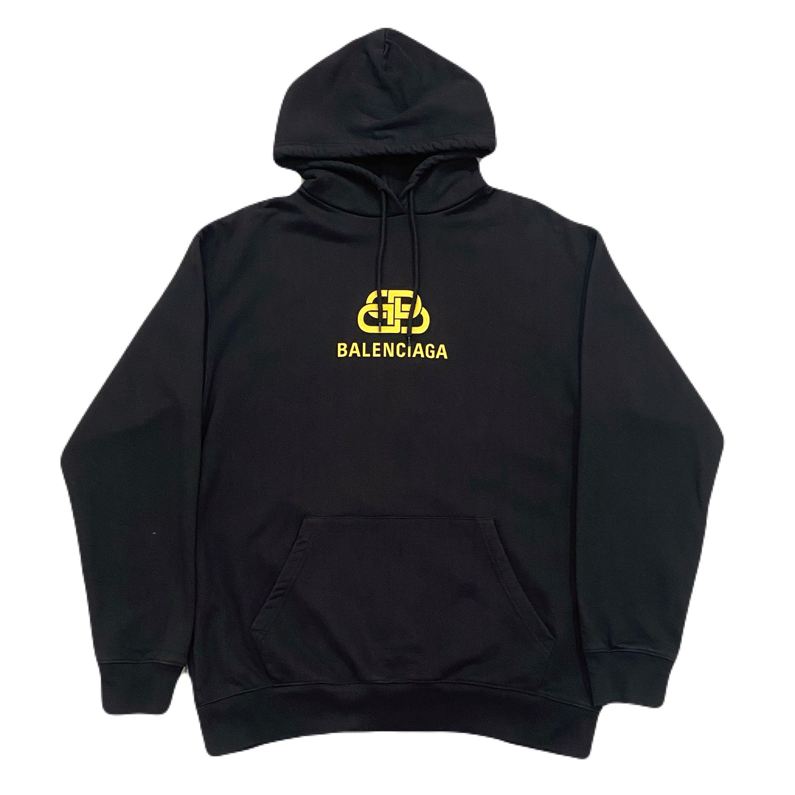 Balenciaga Interlocked BB Oversized Black Yellow Hoodie Men’s Small