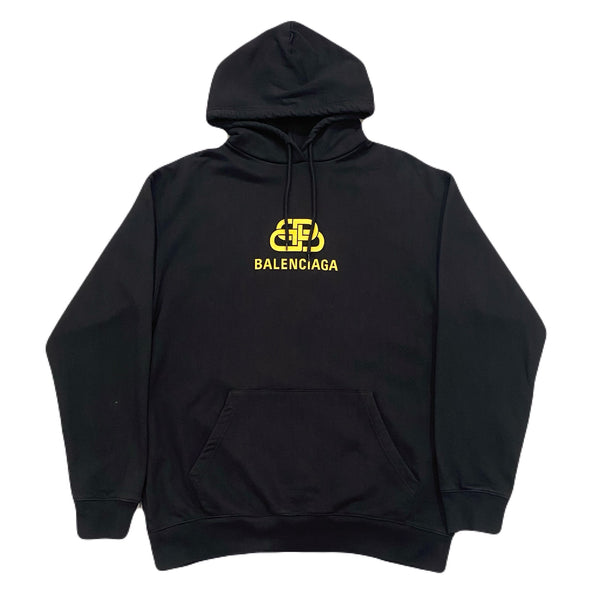 Balenciaga Interlocked BB Oversized Black Yellow Hoodie Men’s Small