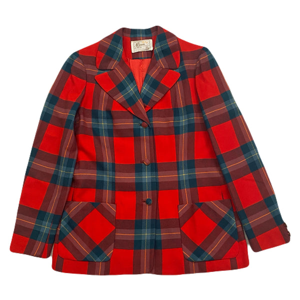 Vintage Aljean Lindsay Plaid Wool Blazer Jacket Women’s Size Unknown