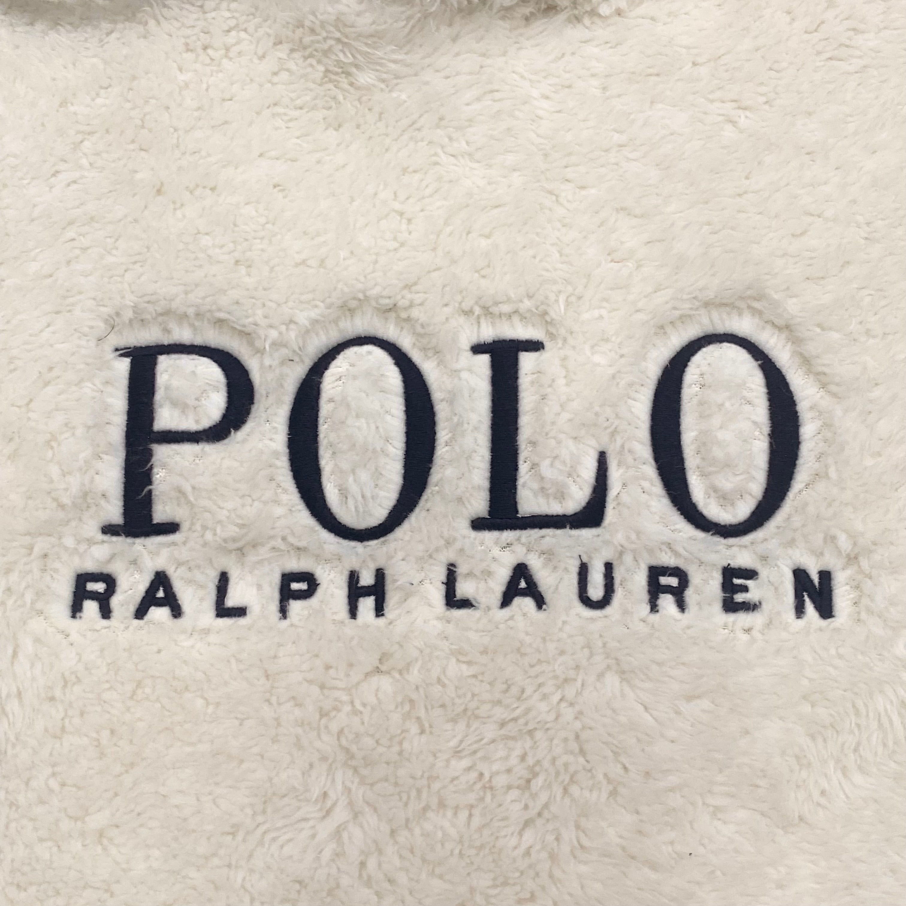 Polo Ralph Lauren Pile Fleece White Ivory Hoodie Men’s XL