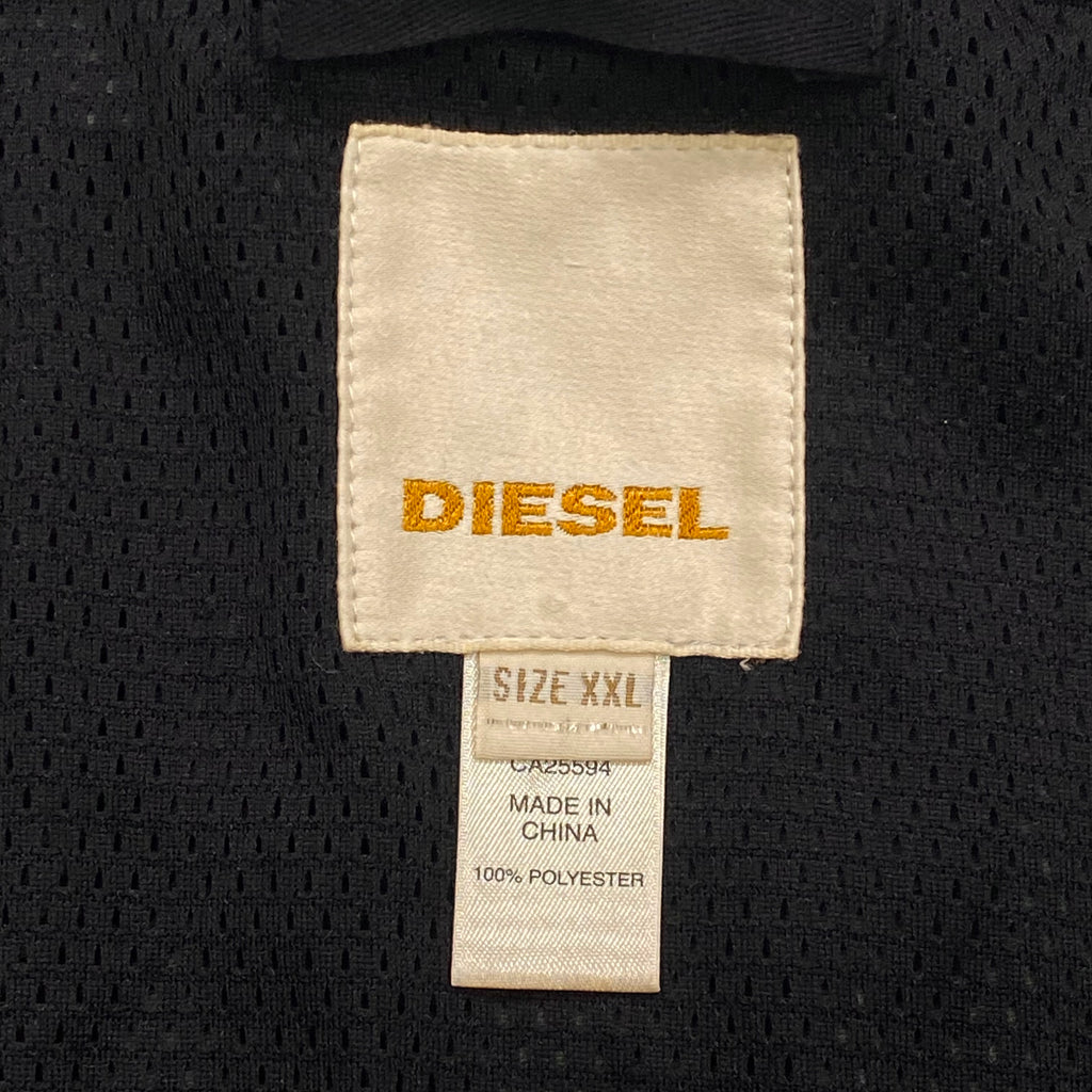 Diesel Y2K Patched Gray Blue Cafe Racer Biker Moto Jacket Men’s XXL