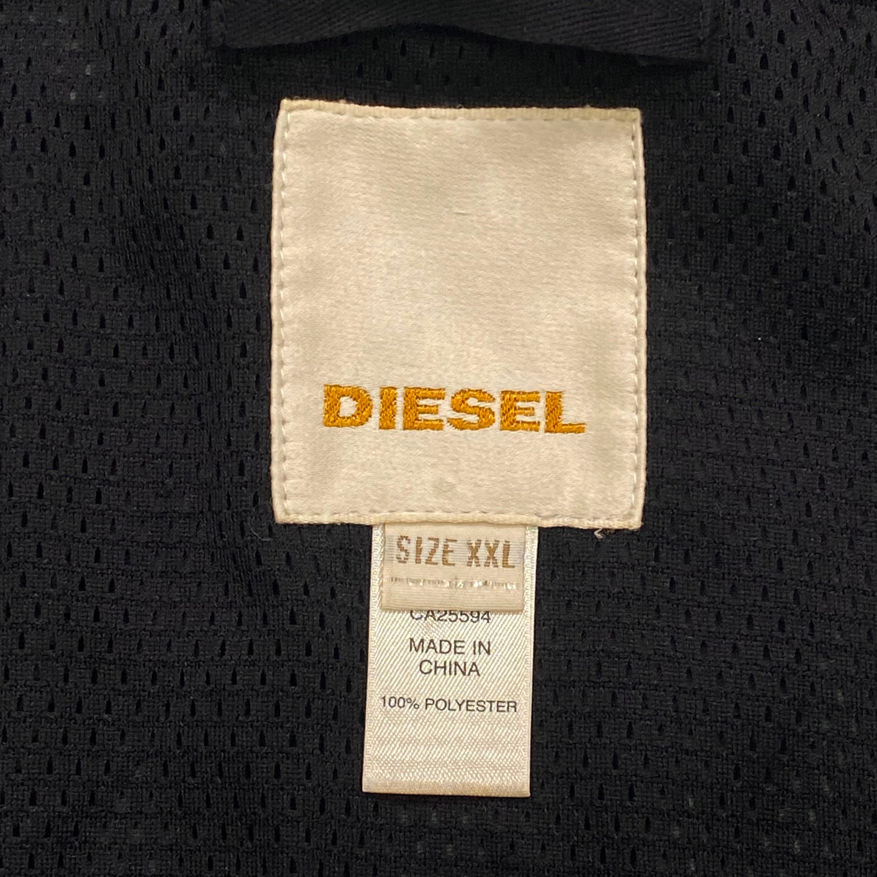 Diesel Y2K Patched Gray Blue Cafe Racer Biker Moto Jacket Men’s XXL