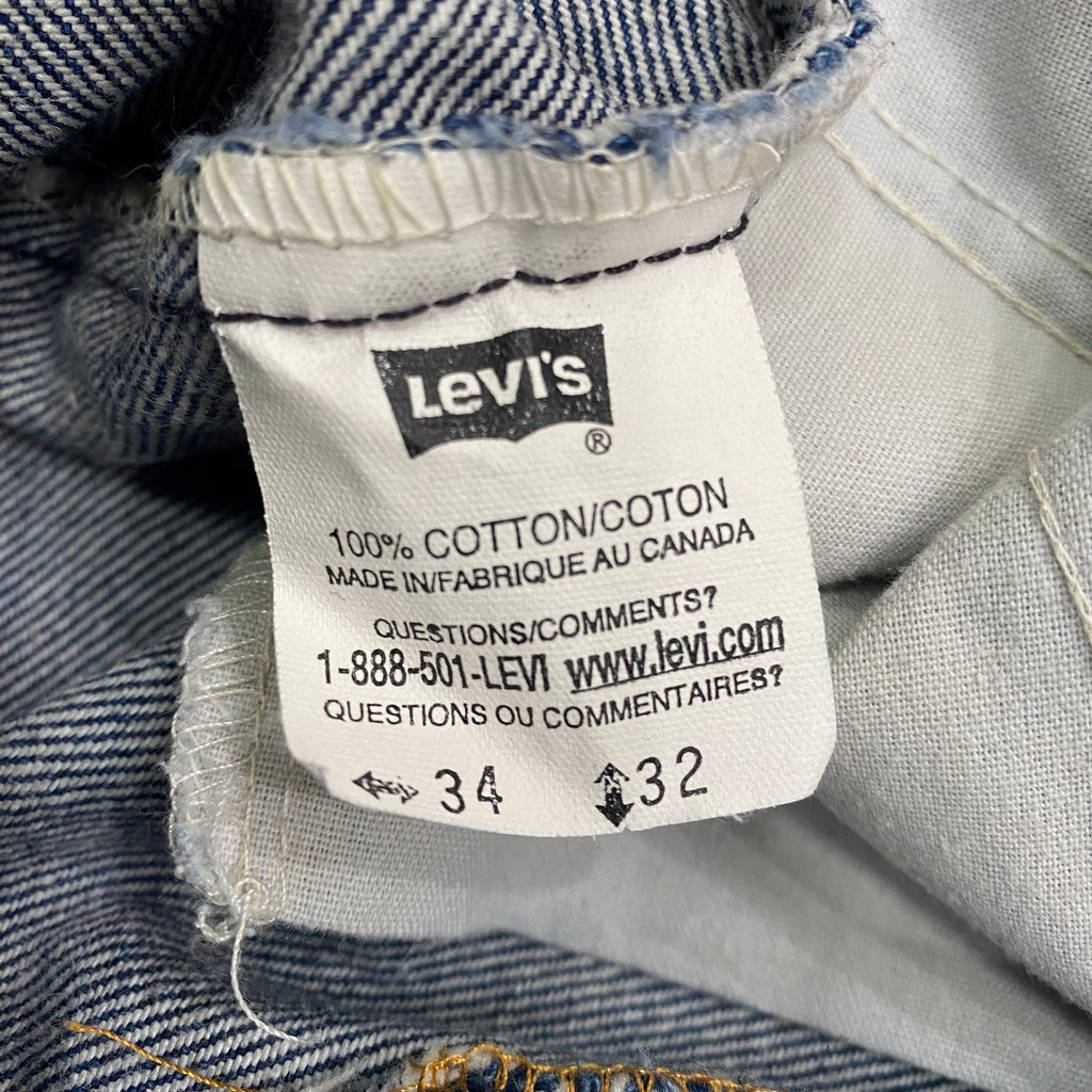 Vintage Levis Orange Tab 50619-0217 Made In Canada Dark Wash Jeans Men’s 34 X 32