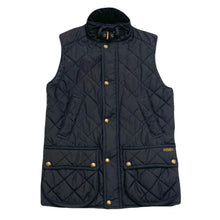 Load image into Gallery viewer, Polo Ralph Lauren Black Corduroy Collar Quilted Equestrian Vest Women’s XS
