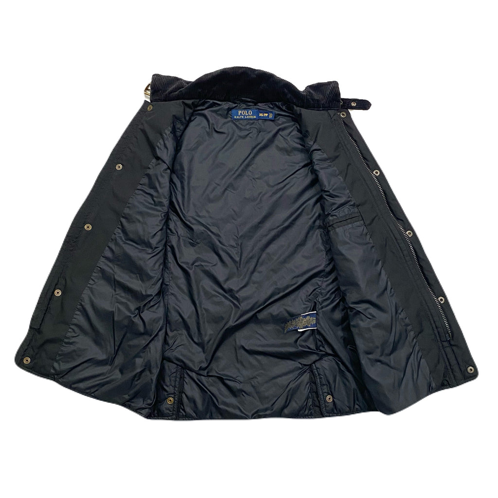 Polo Ralph Lauren Black Corduroy Collar Quilted Equestrian Vest Women’s XS