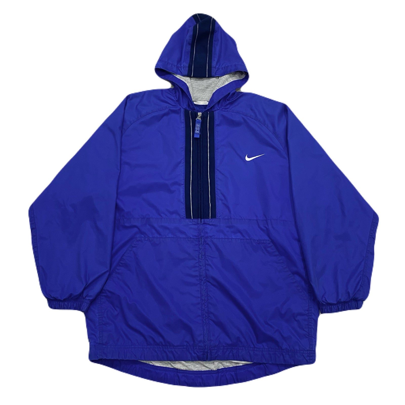 Vintage Nike White Tag Blue Hooded Lined Windbreaker Jacket Youth Large (14-16)