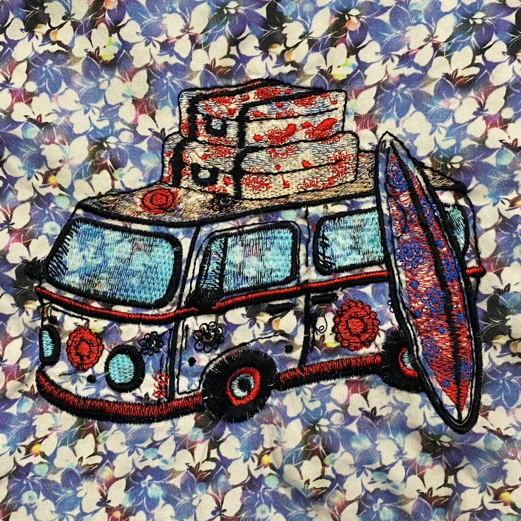 Robert Graham Floral VW Bus Polka Dot Flip Cuff Button Up Shirt Men’s Medium