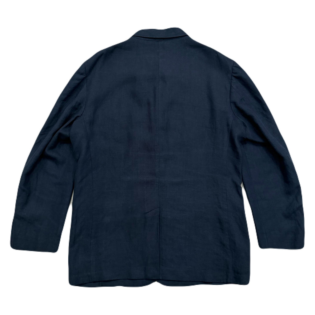 Vintage Polo Ralph Lauren Navy 100% Linen 3 Button Unstructured Blazer Sport Coat Men’s XL